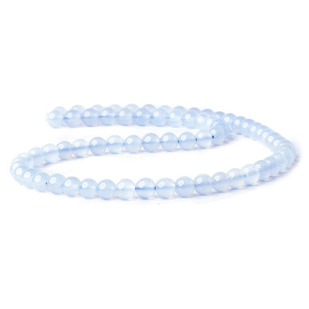 6mm Blue Chalcedony plain rounds 15.5 inch 63 beads - The Bead Traders