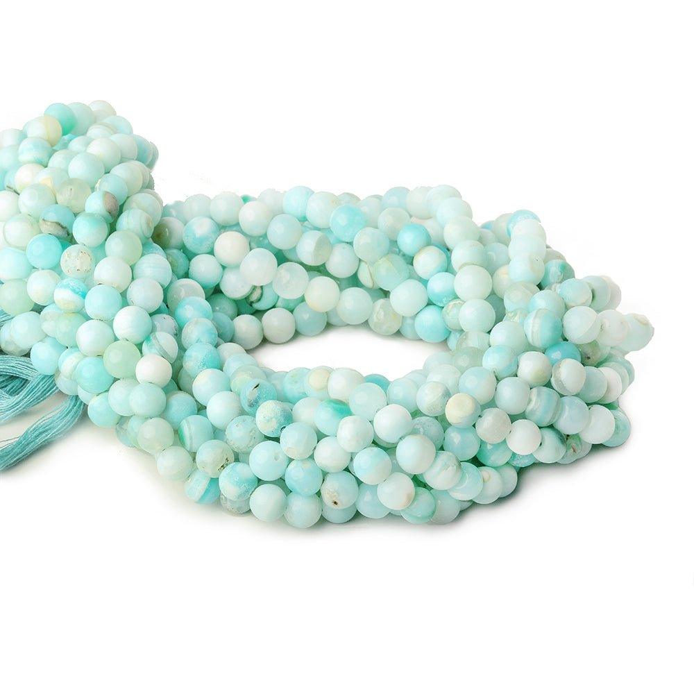 6mm Blue Opal plain round beads 13 inch 55 pieces - The Bead Traders