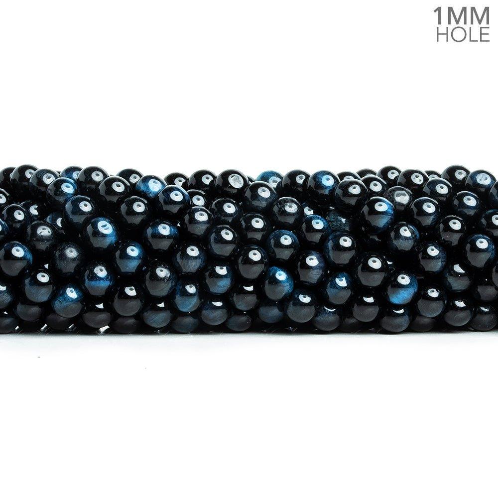 6mm Blue Tiger's Eye Plain Rounds 15 inch 65 beads - The Bead Traders