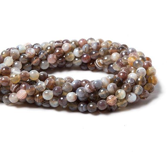 6mm Botswana Banded Agate faceted round beads 15.5 inch 67 pieces AAA - The Bead Traders