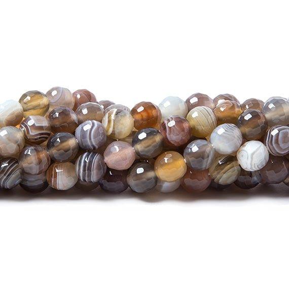 6mm Botswana Banded Agate faceted round beads 15.5 inch 67 pieces AAA - The Bead Traders