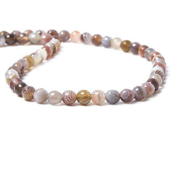6mm Botswana Banded Agate faceted round beads 15.5 inch 67 pieces AAA - The Bead Traders