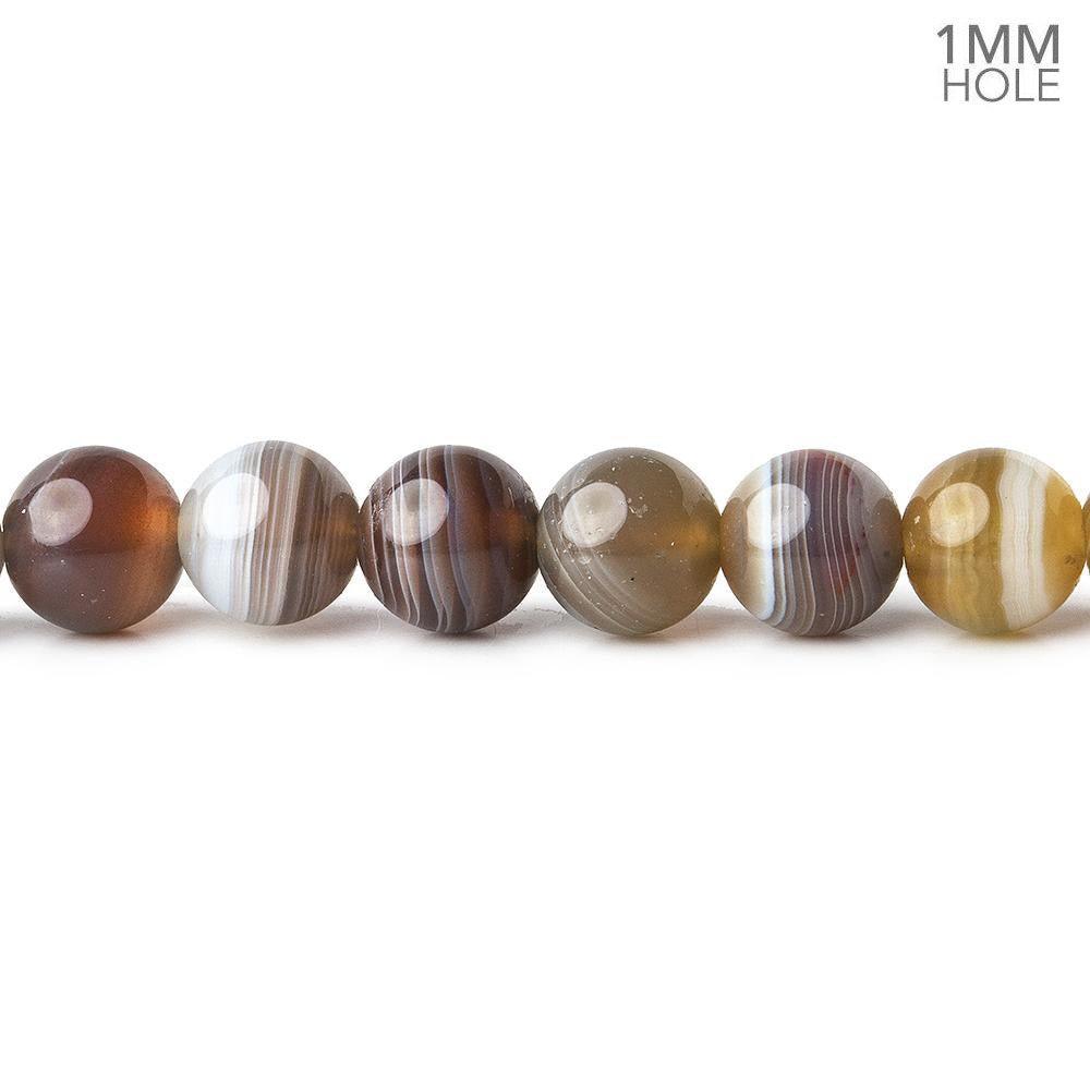 6mm Botswana Banded Agate plain rounds 16 inch 65 beads A - The Bead Traders
