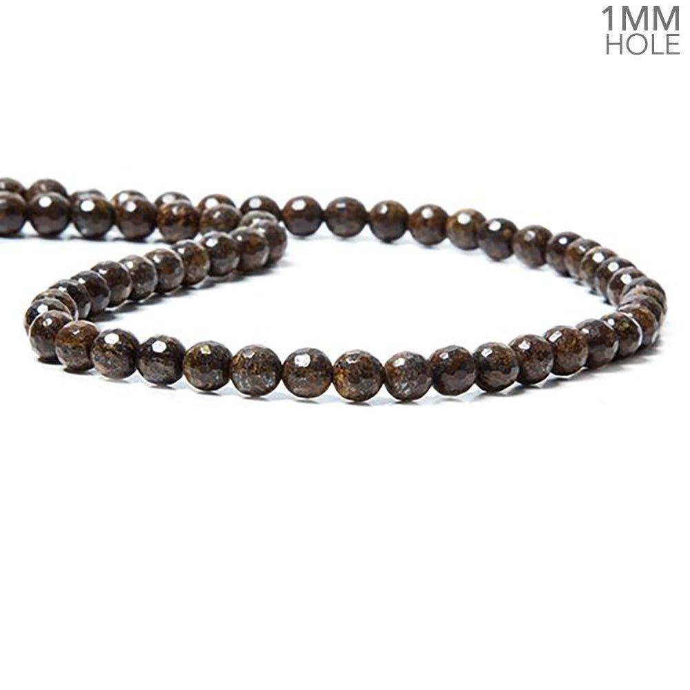6mm Bronzite faceted round 15 inches 60 Beads - The Bead Traders