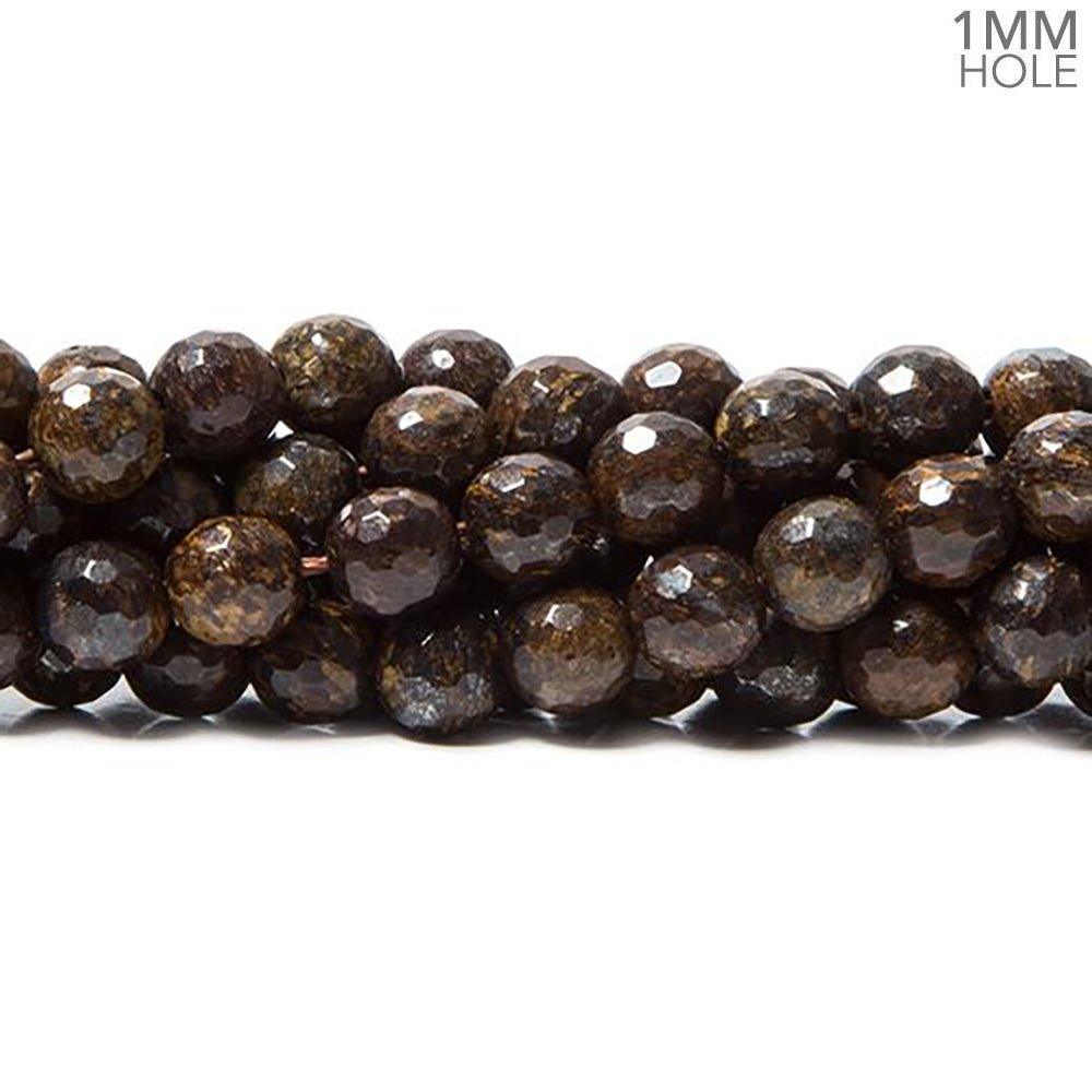 6mm Bronzite faceted round 15 inches 60 Beads - The Bead Traders
