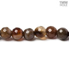 6mm Brown & Cream Banded Agate faceted rounds 14.5 inch 60 beads - The Bead Traders