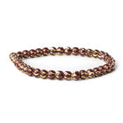 6mm Burgundy Enamel Brass Oval Diamond Cut Swirl Beads, 8 inch - The Bead Traders