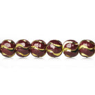 6mm Burgundy Enamel Brass Oval Diamond Cut Swirl Beads, 8 inch - The Bead Traders