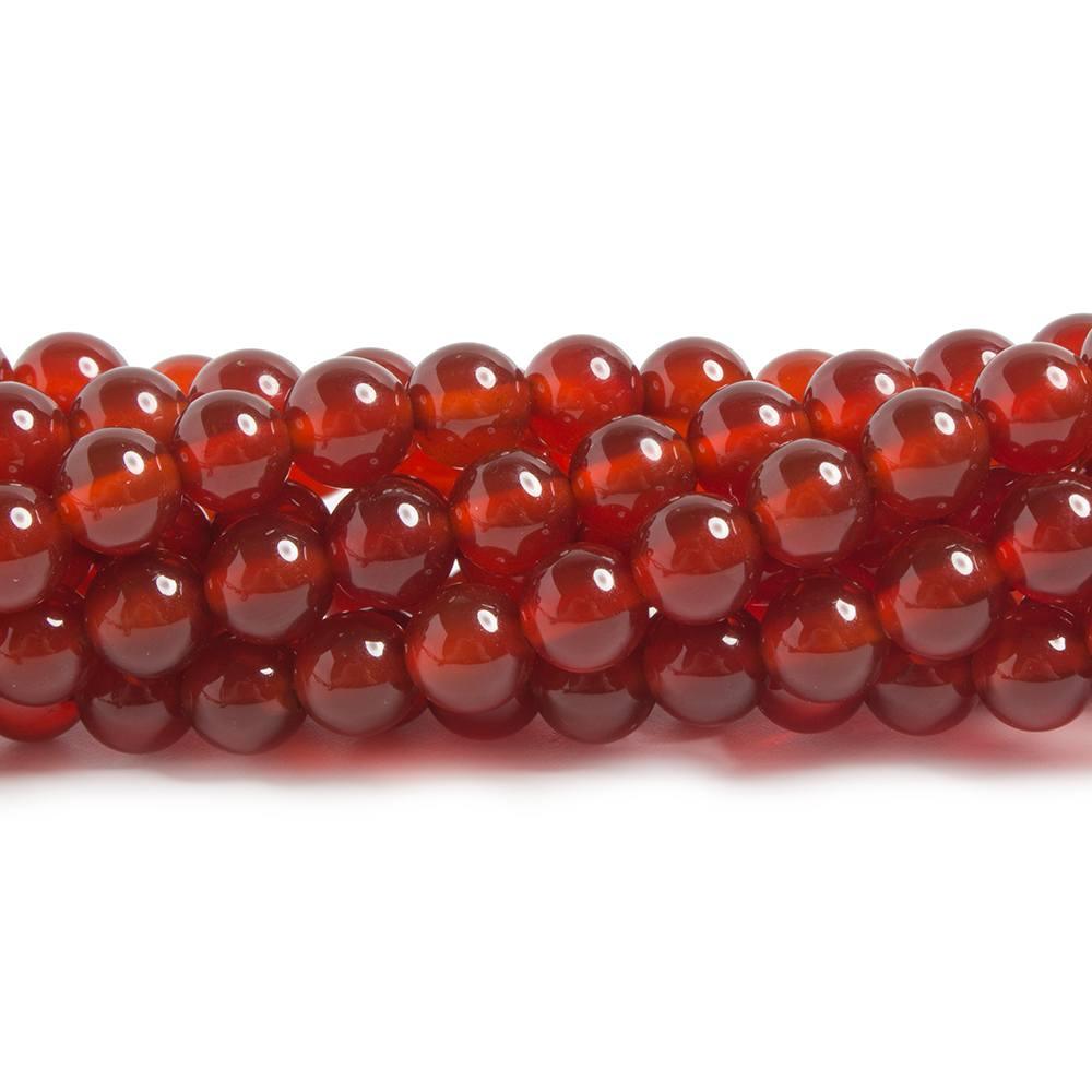 6mm Carnelian plain round beads 15 inch 65 pieces - The Bead Traders