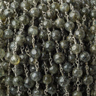 6mm Celestial Quartz Plain Round Silver plated Chain by the foot 24 pieces - The Bead Traders