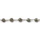 6mm Celestial Quartz Plain Round Silver plated Chain by the foot 24 pieces - The Bead Traders