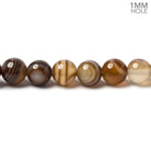 6mm Chocolate Brown & Cream Banded Agate plain rounds 14.5 inch 60 beads - The Bead Traders