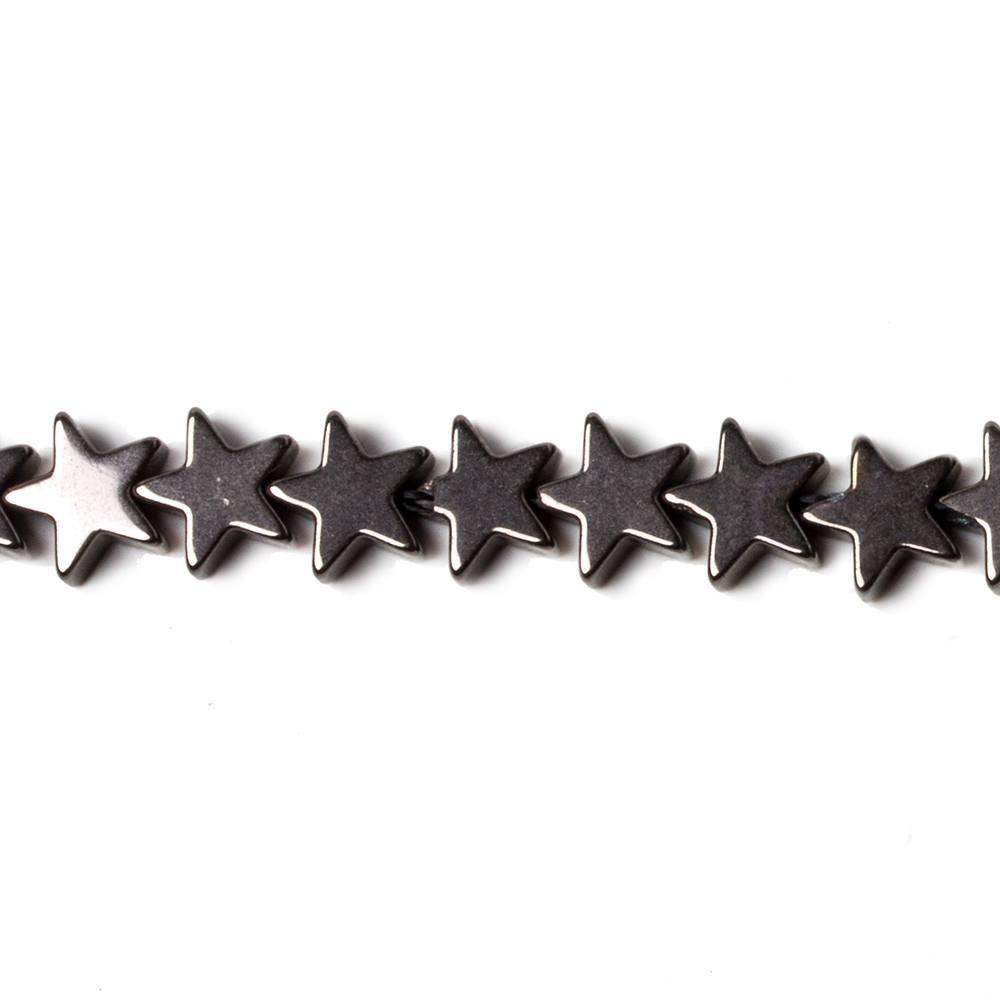 6mm Chocolate Brown plated Hematite plain star Beads 15 inch 80 pieces - The Bead Traders