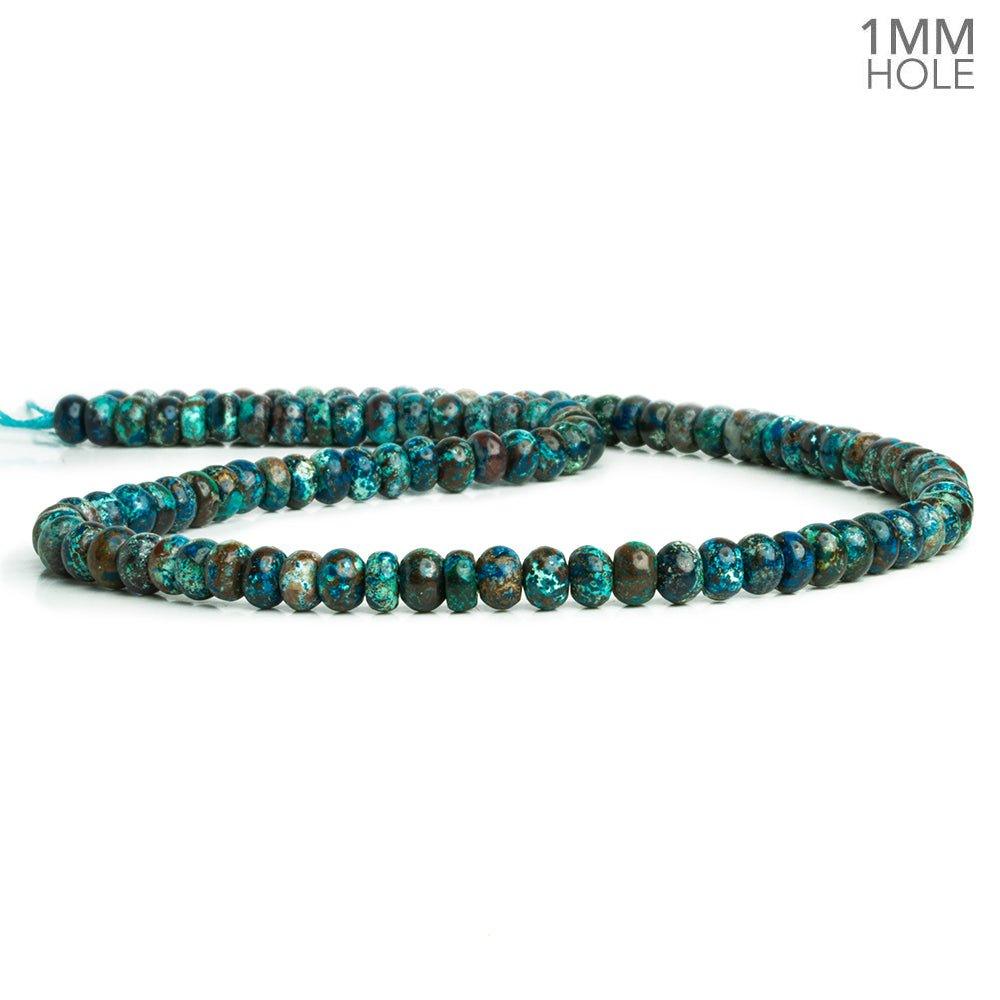6mm Chrysocolla Plain Rondelle Beads 16 inch 105 pieces - The Bead Traders