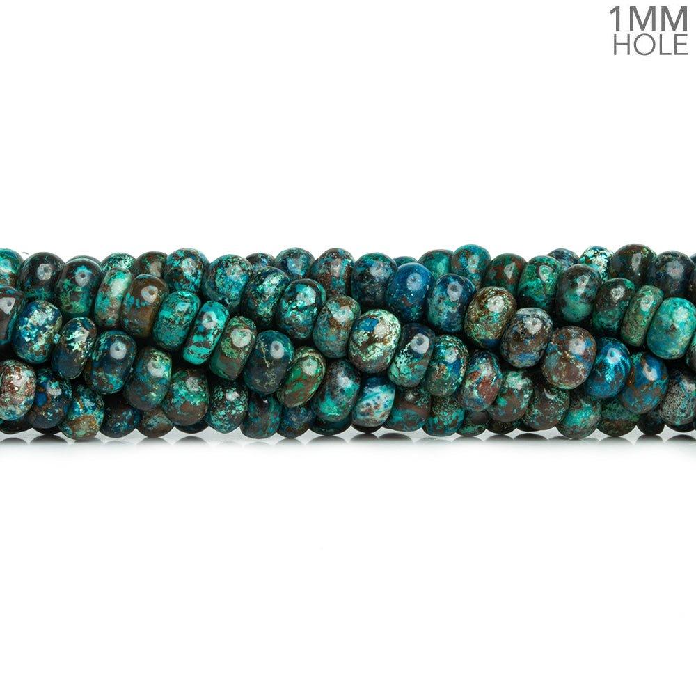 6mm Chrysocolla Plain Rondelle Beads 16 inch 105 pieces - The Bead Traders
