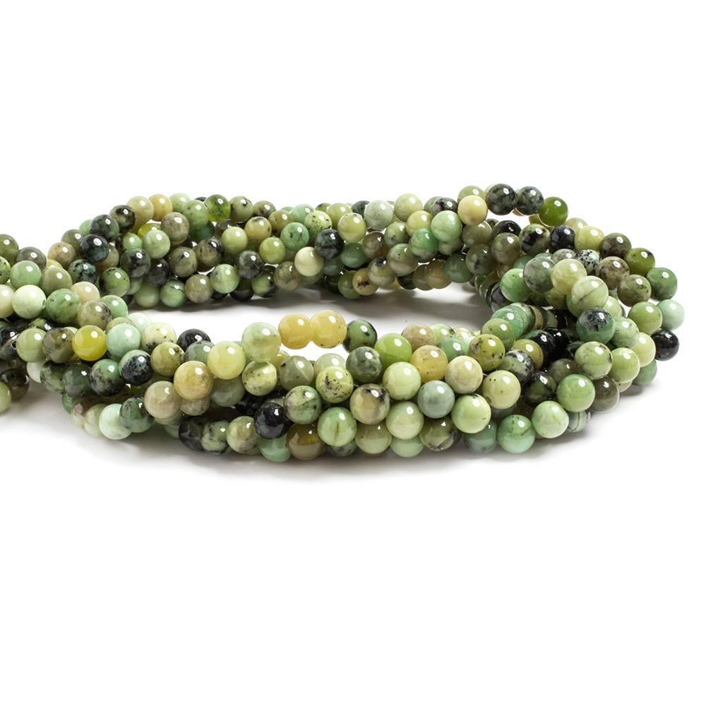 6mm Chrysoprase & Lemon Chrysoprase plain round Beads 15 inch 64 pieces - The Bead Traders