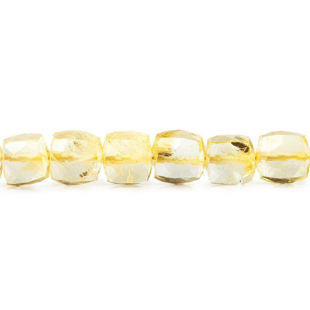 6mm Citrine faceted cube beads 8 inch 33 pieces - The Bead Traders