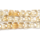 6mm Citrine faceted cube beads 8 inch 35 pieces - The Bead Traders