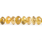 6mm Citrine Faceted Rondelle Beads 12 inch 75 pieces - The Bead Traders