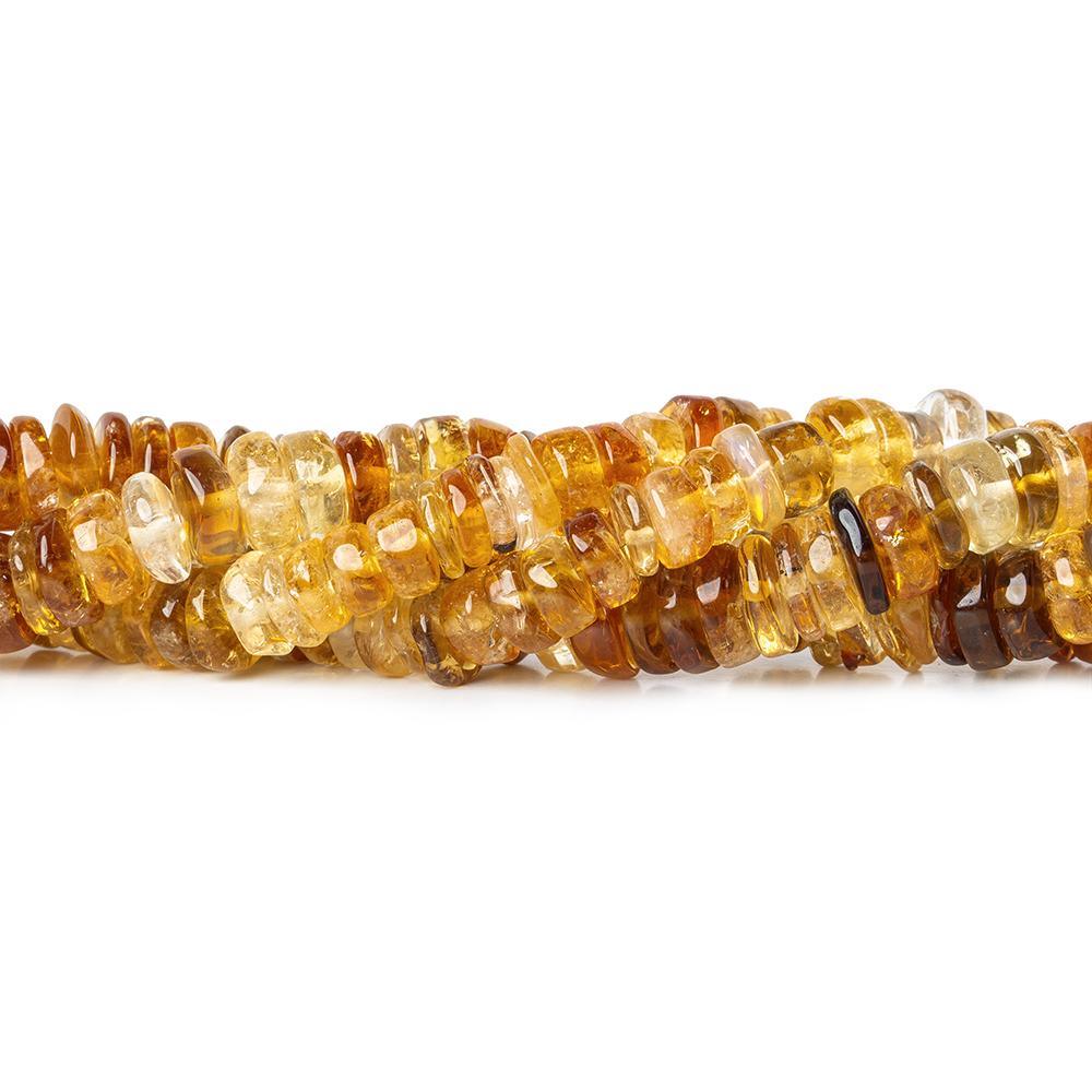 6mm Citrine Plain Heishi & Rondelles 7.5 inch 70 beads - The Bead Traders