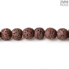 6mm Cocoa Brown Lava Rock plain rounds 16 inch 64 beads - The Bead Traders