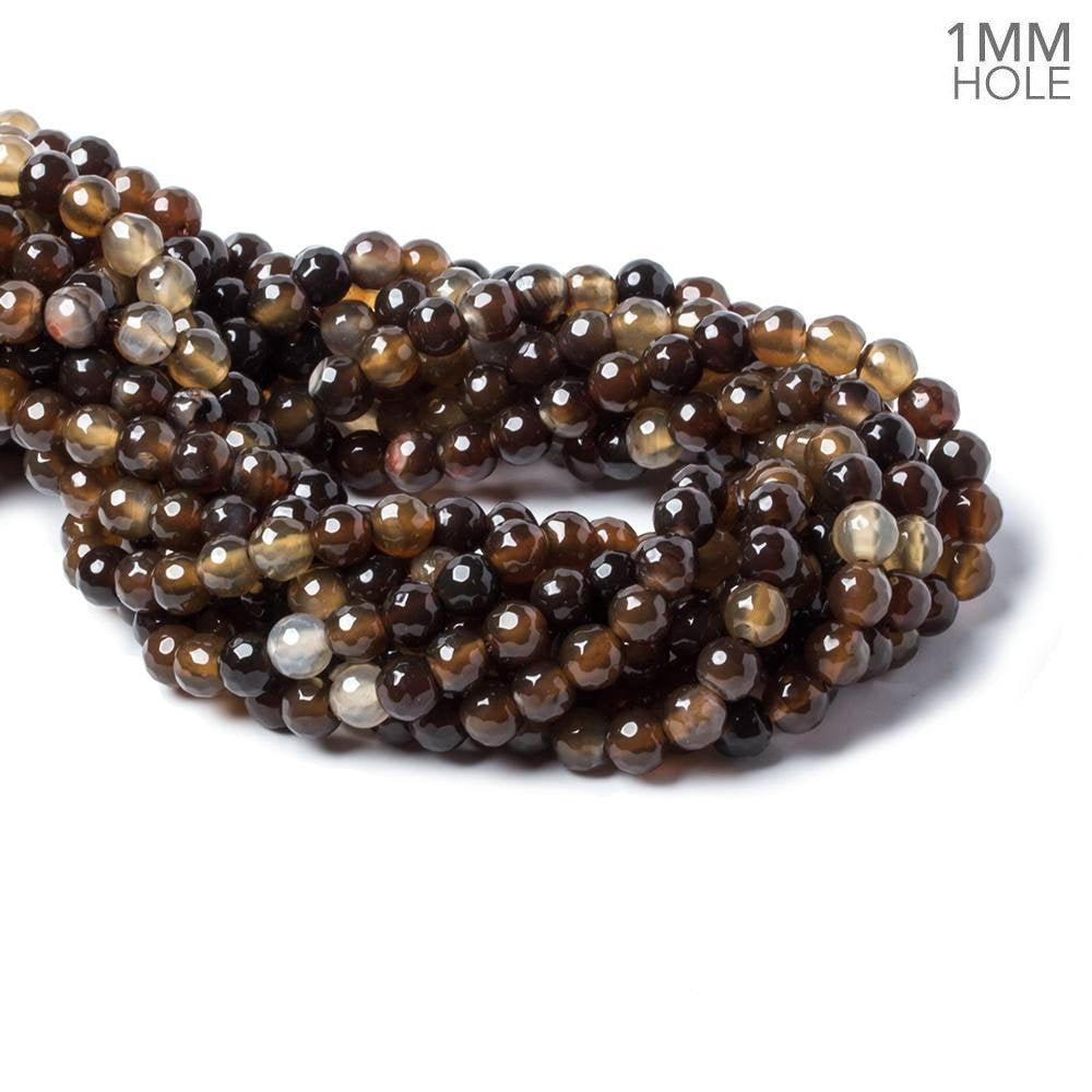 6mm Coffee Bean Brown Agate faceted rounds 14.5 inch 60 beads - The Bead Traders