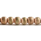 6mm Copper plated Brass 2 Tone Brushed Round 8 inch 38 pcs - The Bead Traders