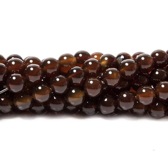 6mm Dark Chocolate Agate plain round Beads 15 inch 63 pieces - The Bead Traders