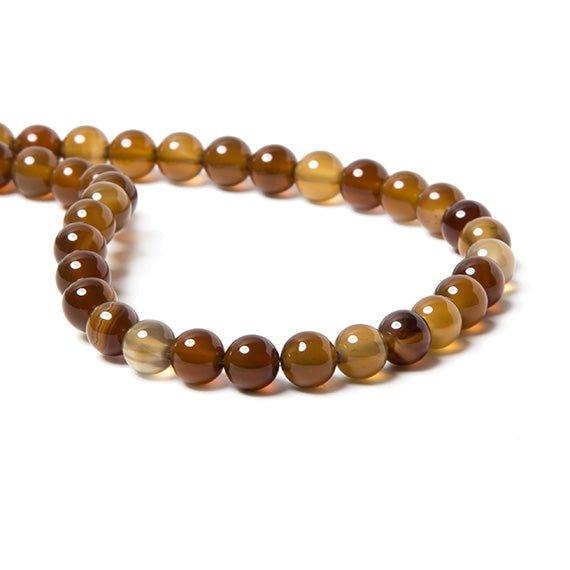 6mm Deep Brown Agate plain round beads 15 inch 60 pieces - The Bead Traders