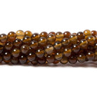 6mm Deep Brown Agate plain round beads 15 inch 60 pieces - The Bead Traders