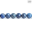 6mm Dumortierite Faceted Round Beads 15 inch 63 pieces - The Bead Traders