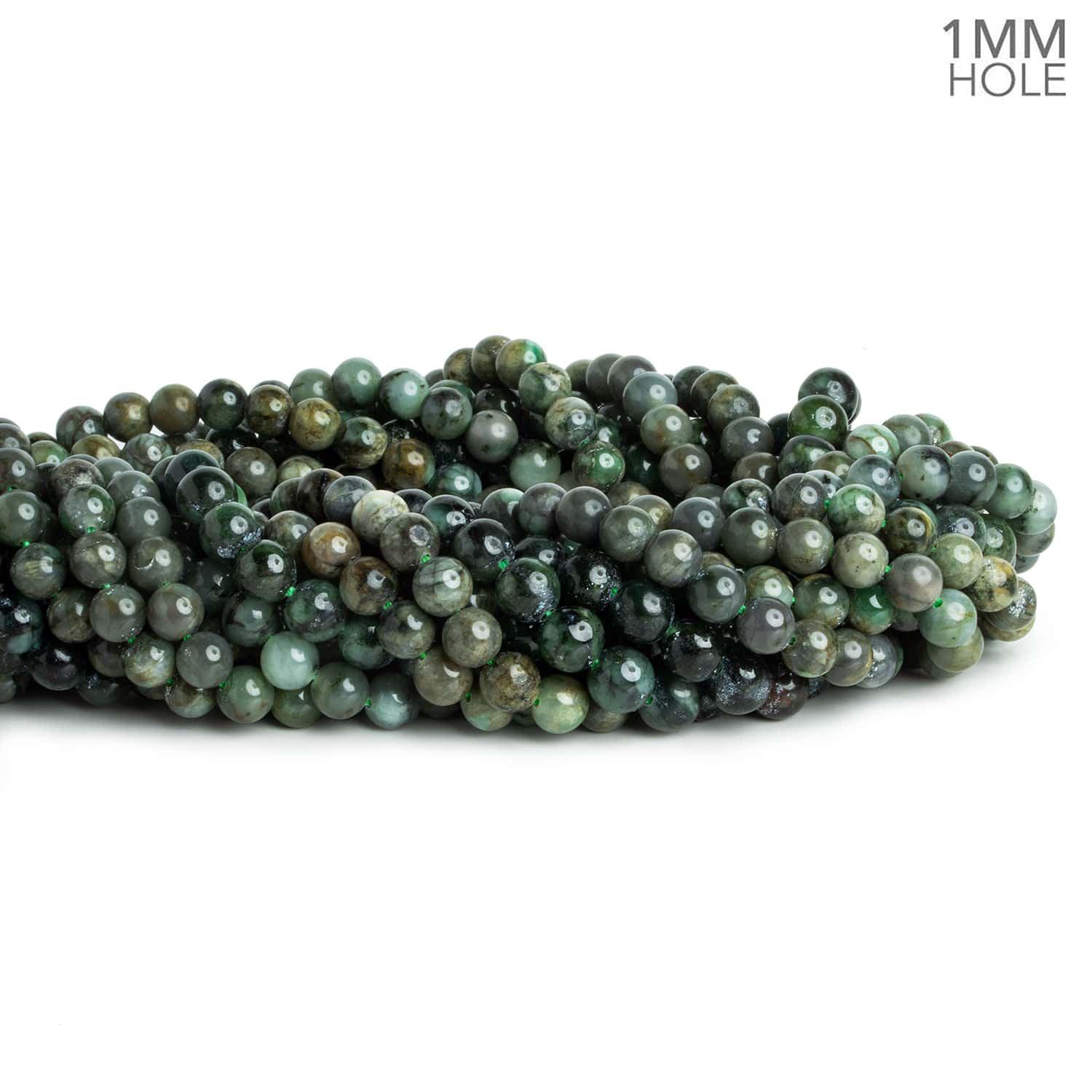 6mm Emerald Plain Rounds 16 inch 63 beads - The Bead Traders