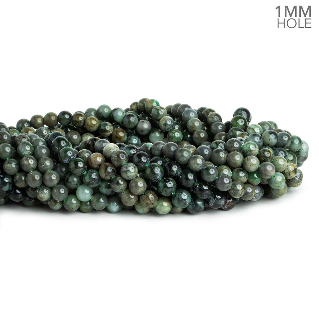 6mm Emerald Plain Rounds 16 inch 63 beads - The Bead Traders