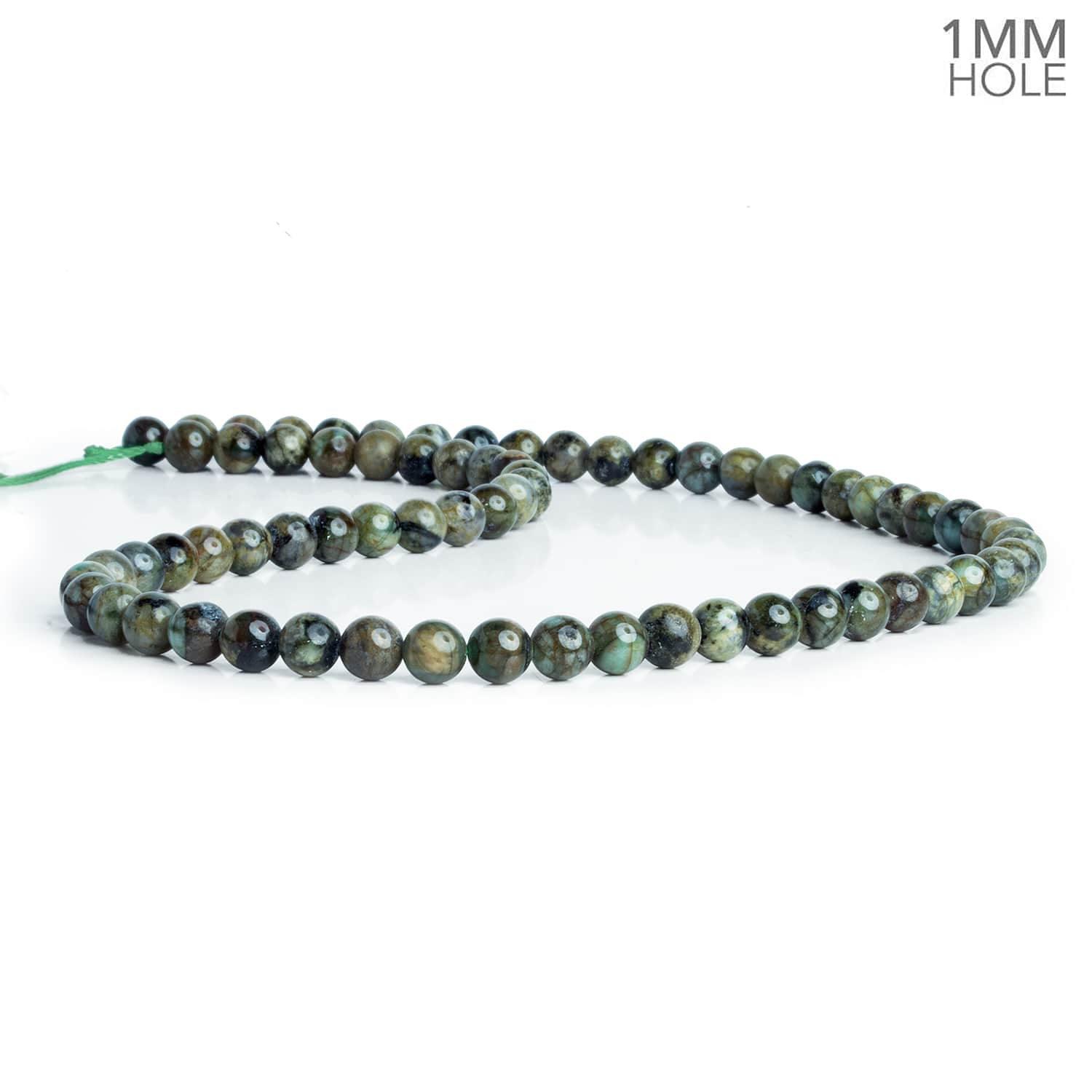 6mm Emerald Plain Rounds 16 inch 63 beads - The Bead Traders