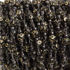 6mm Enameled Black & Brass Carved Round Black Gold Chain by the foot 18 pcs - The Bead Traders
