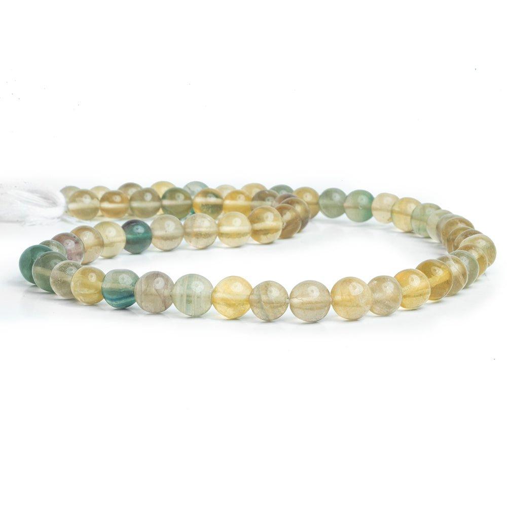 6mm Fluorite Plain Round Beads 14 inch 65 pieces - The Bead Traders