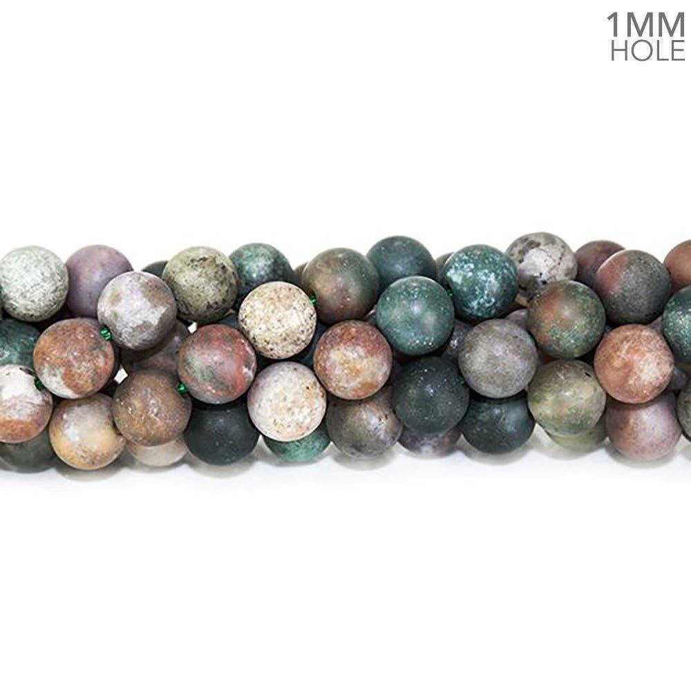 6mm Frosted Fancy Jasper plain round beads 15 inch 58 pieces - The Bead Traders