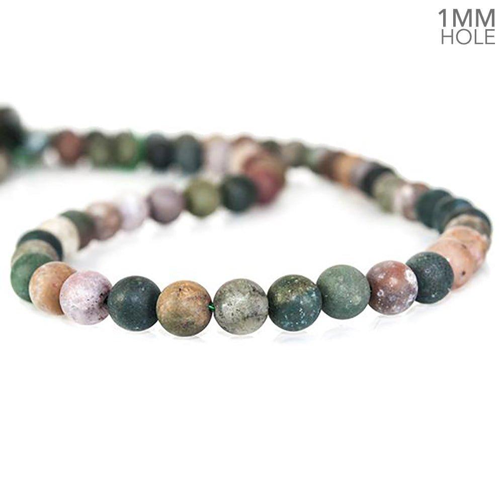 6mm Frosted Fancy Jasper plain round beads 15 inch 58 pieces - The Bead Traders