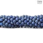 6mm Frosted Lapis Lazuli plain round beads 15 inch 69 pieces - The Bead Traders
