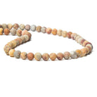 6mm Frosted Moukaite Jasper plain round beads 15 inch 64 pieces - The Bead Traders