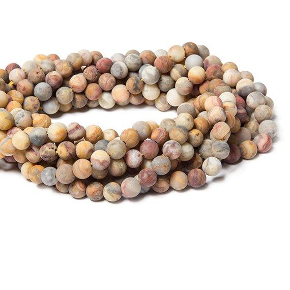 6mm Frosted Moukaite Jasper plain round beads 15 inch 64 pieces - The Bead Traders