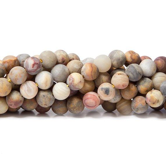 6mm Frosted Moukaite Jasper plain round beads 15 inch 64 pieces - The Bead Traders