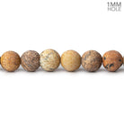 6mm Frosted Picture Jasper plain round beads 15 inch 60 pieces - The Bead Traders