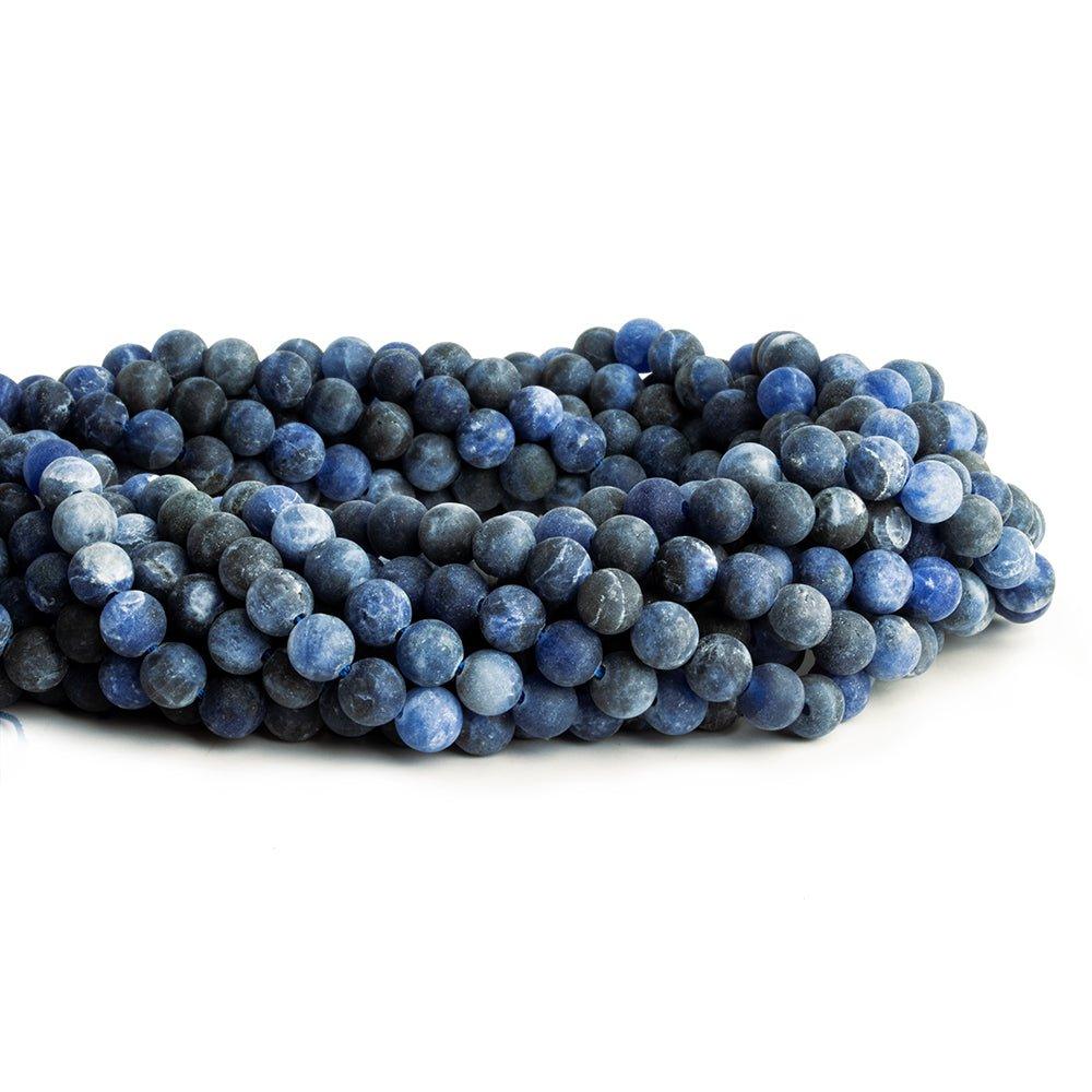 6mm Frosted Sodalite plain round beads 15 inch 62 pieces - The Bead Traders