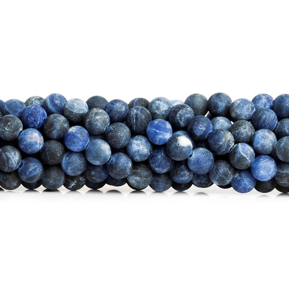 6mm Frosted Sodalite plain round beads 15 inch 62 pieces - The Bead Traders