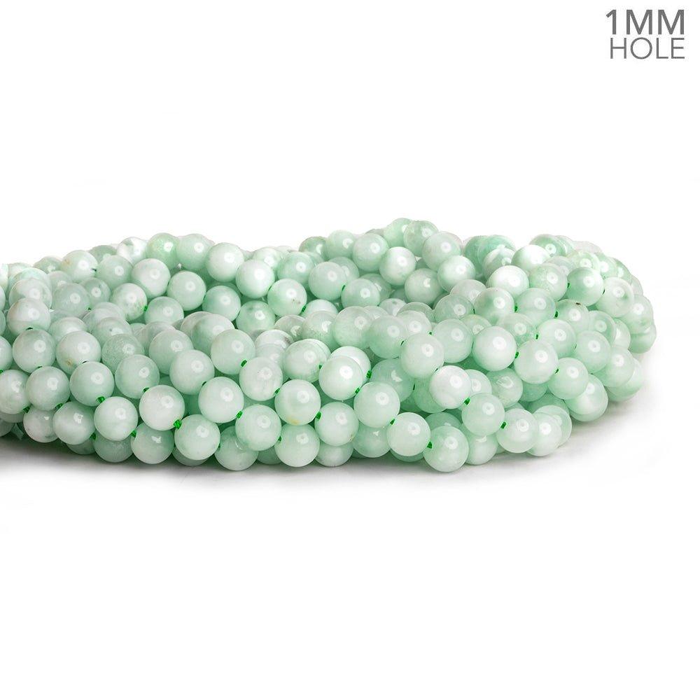6mm Green Angelite Plain Round Beads 15 inch 65 pieces - The Bead Traders