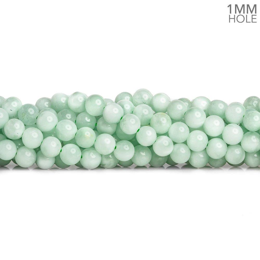 6mm Green Angelite Plain Round Beads 15 inch 65 pieces - The Bead Traders