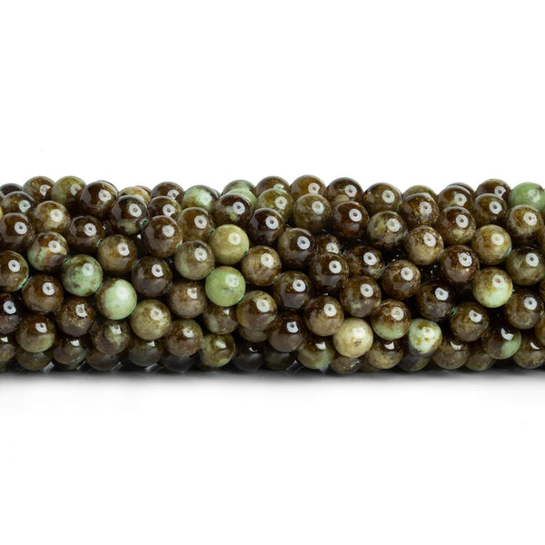 6mm Green Grossular Garnet Rounds 15 inch 63 beads