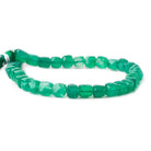 6mm Green Onyx faceted cubes 8 inch 30 beads - The Bead Traders