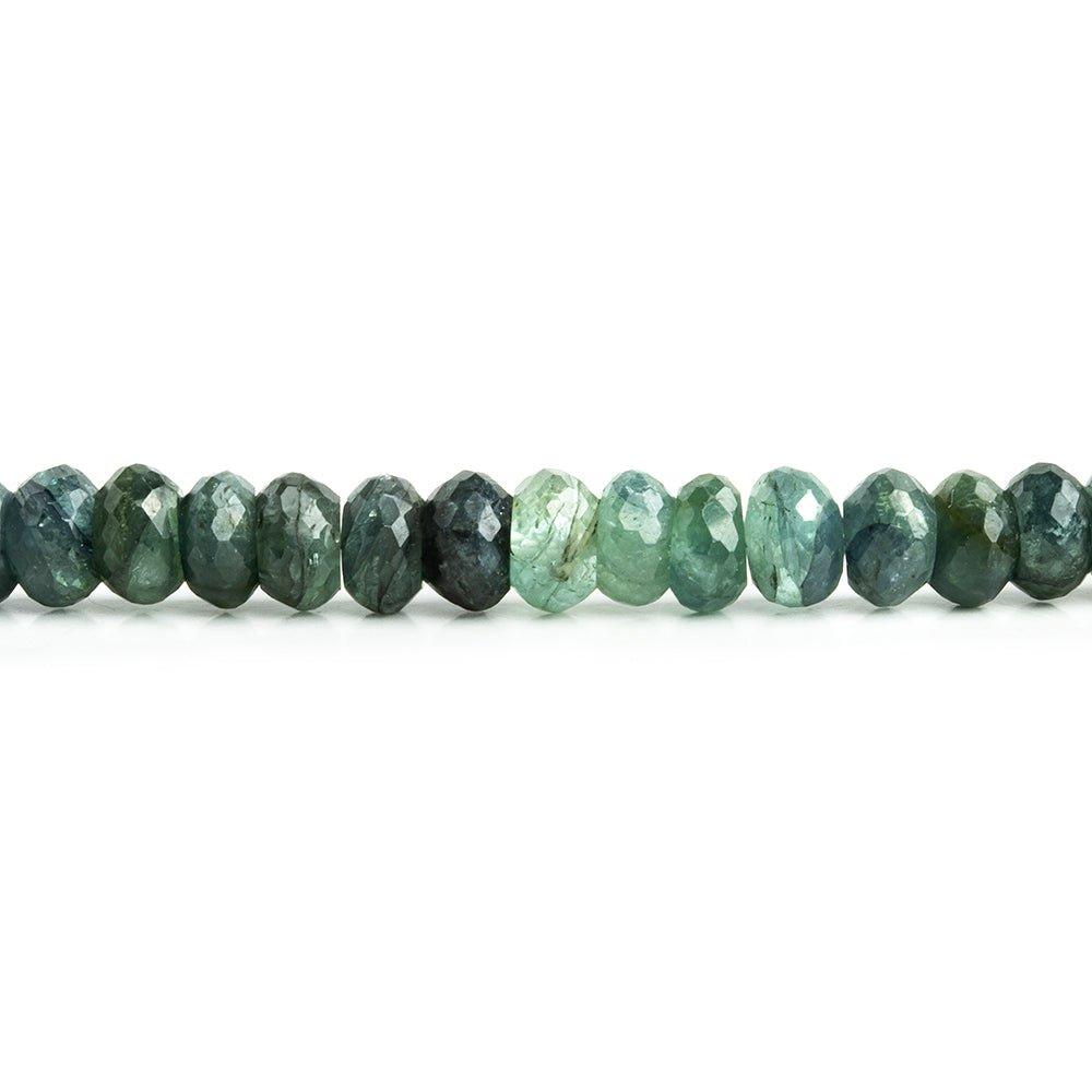 6mm Green Tourmaline Faceted Rondelle Beads 16 inch 120 pieces - The Bead Traders